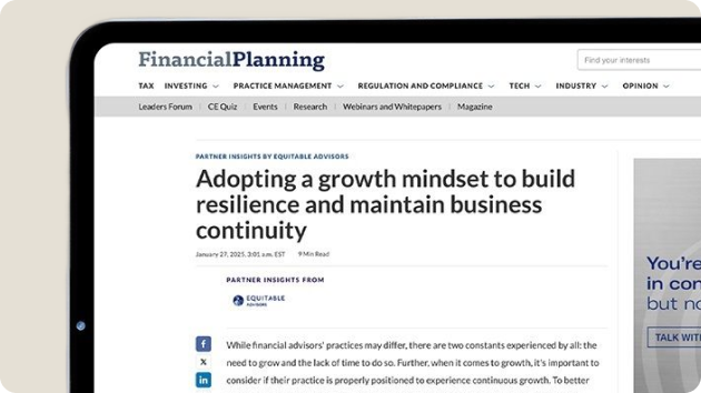 Financial Planning article on growth mindset for business