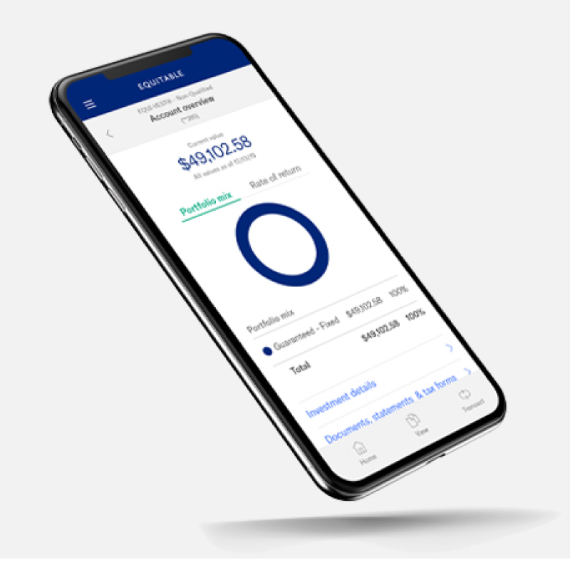 Mobile device showing the Equitable app